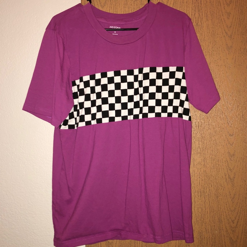 Men’s purple and checkered shirt